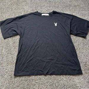 Black Graphic Men's T-Shirt playboy logo misguided size Xl or XXL